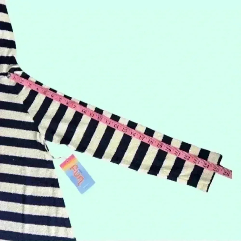 Warm Fun Soft French Terry Hooded Swim Cover-Up in Navy/White Stripe. Small. NWT - Picture 13 of 14